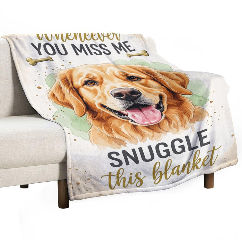 Jeté en flanelle Golden Retriever, 50 x 60 po
