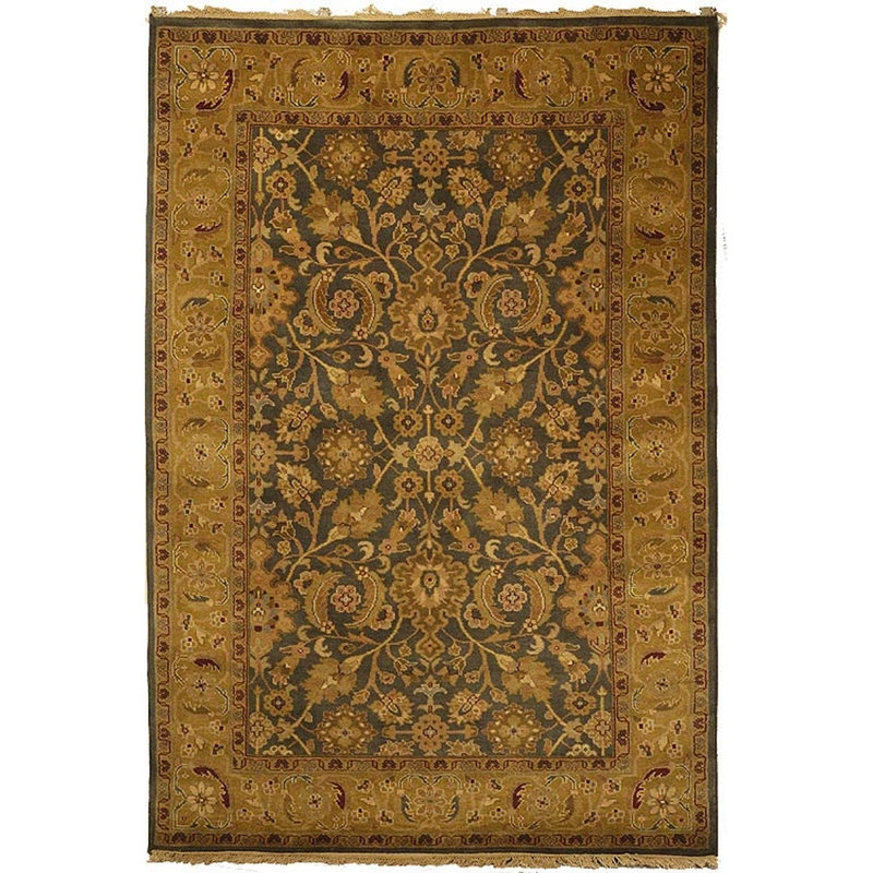 Tapis oriental en laine noué à la main Dynasty, Rectangle 6 pi x 9 pi
