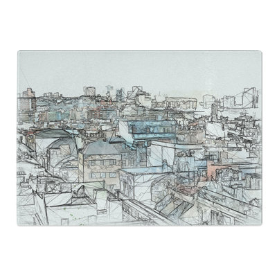 Tempered Glass Rooftop View of Gran Canaria Chopping Board