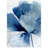 Inky Flower II Washable Blue Art Area Rug size 8'x10', Heavenly Softness with Non-Slipping Backing