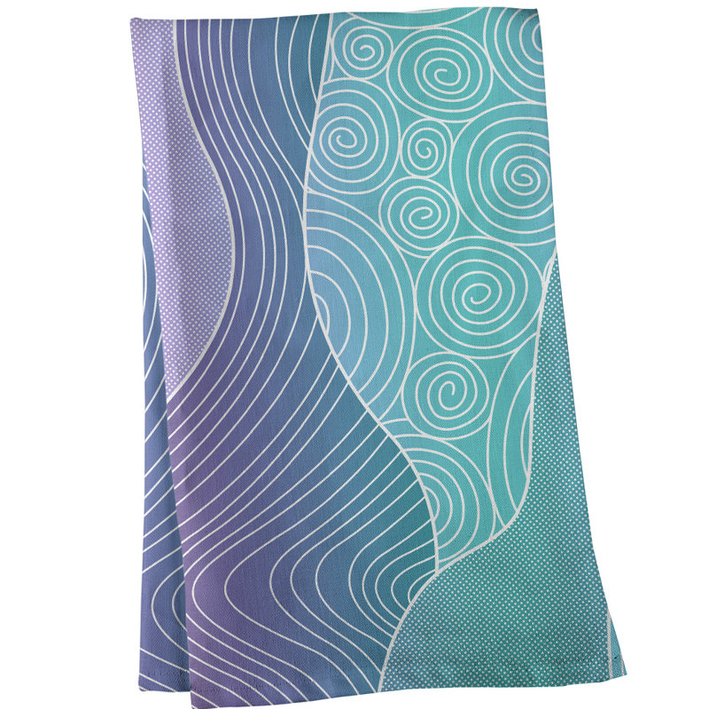 Tea Towel Kitchen Towel, Cotton Twill, Blue/Green