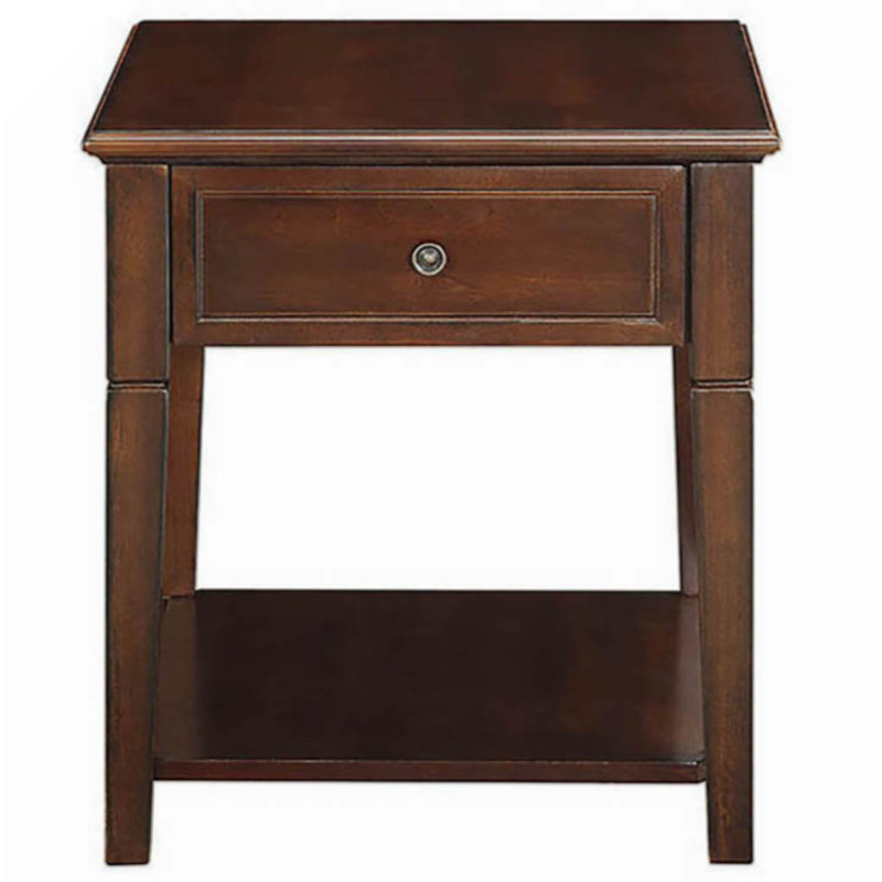 Malachi Walnut Finish End Table