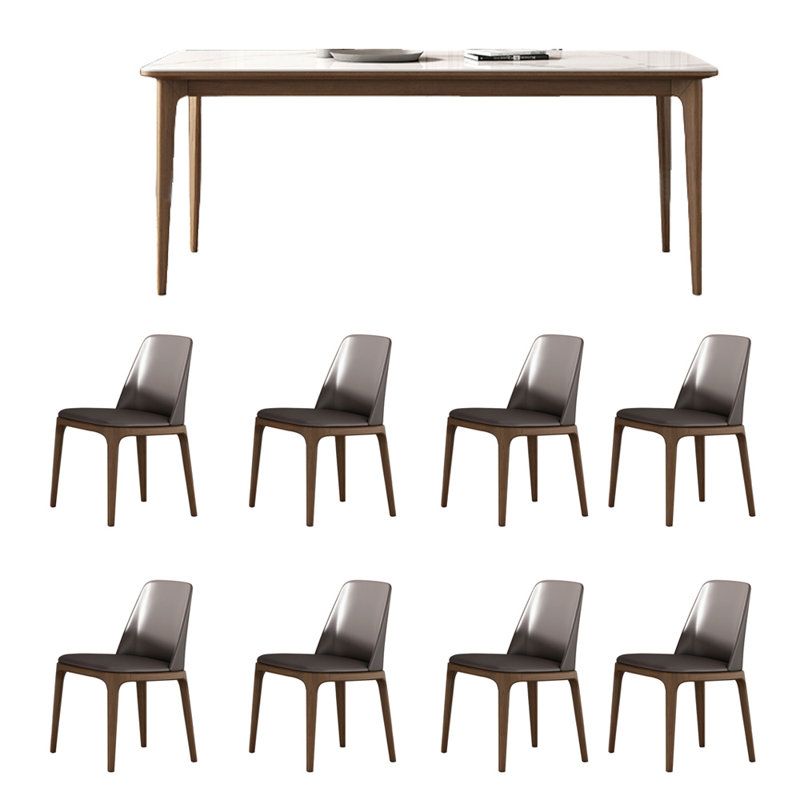 Ensemble de table et de chaises en bois de frêne unique, H 29,52 po x L 70,86 po x l 35,43 po