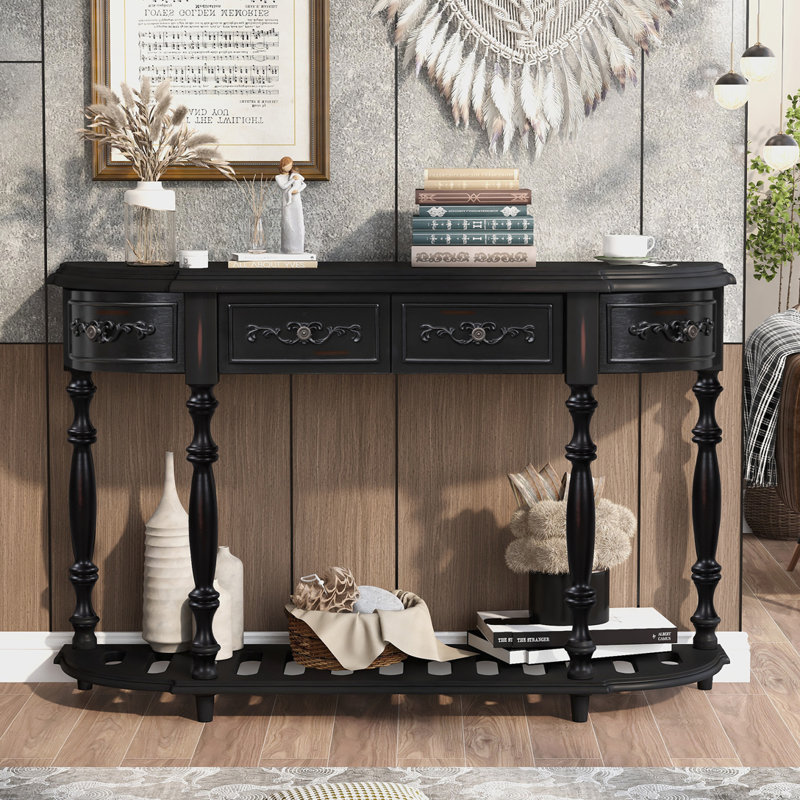 Moriann Console Table, Black, Black