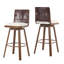 Ensemble de 2 tabourets de bar pivotants rembourrés avec structure en métal