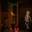 Décorations lumineuses à DEL en forme de chauve-souris orange néon Holloween 
