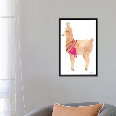« la la llama iv », impression sur toile tendue