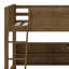 Lit superposé simple au-dessus de grand lit moderne avec armoires de rangement intégrées et ports USB, structure de lit superposé en bois massif avec échelle-818758006-818757897
