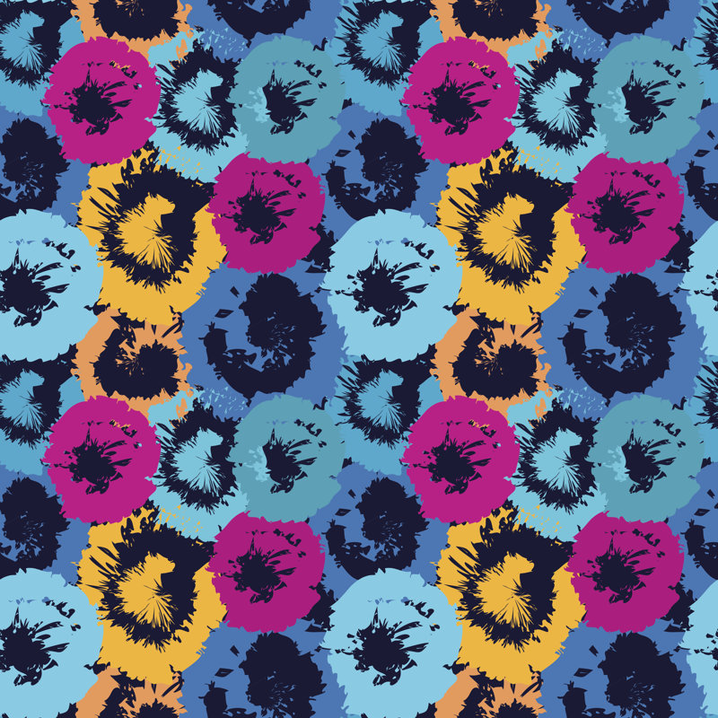 Flowers Pattern by Nataleana - Wrapped Canvas Print, 30cm H x 30cm W x 3.8cm D