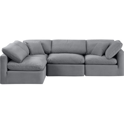Itala Velvet L-Shaped Sectional Reversible