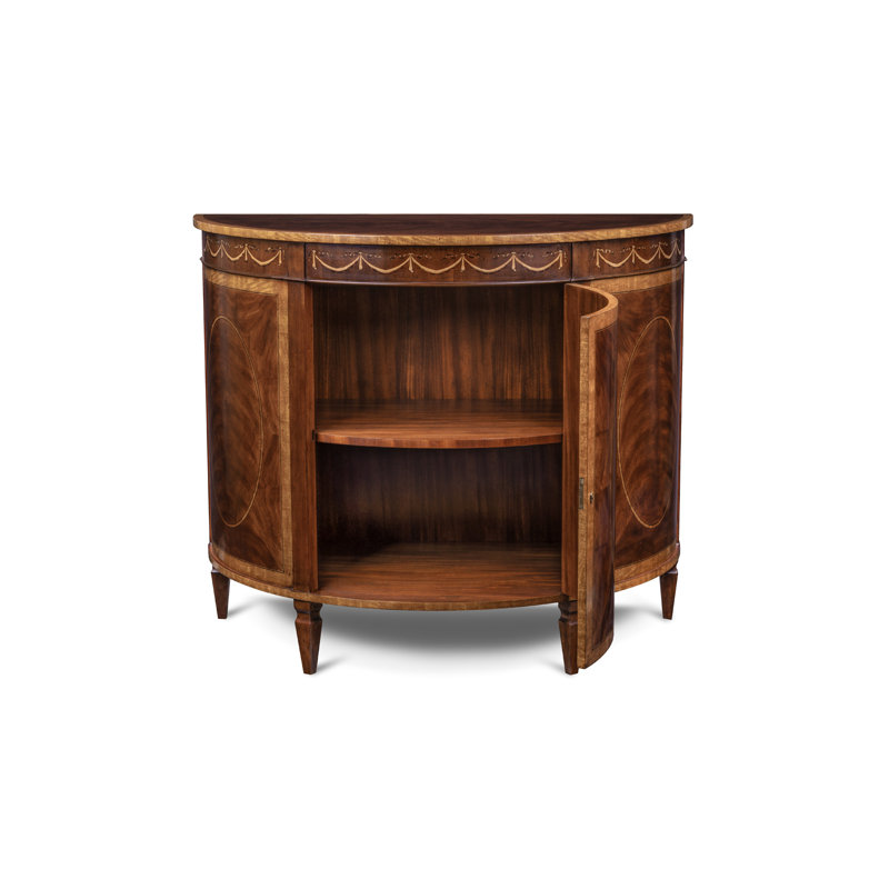 Demilune Solid Wood Accent Cabinet