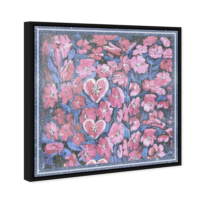Yours Forever Print by Oliver Gal, 25"H x 25"W, Black Floater Frame