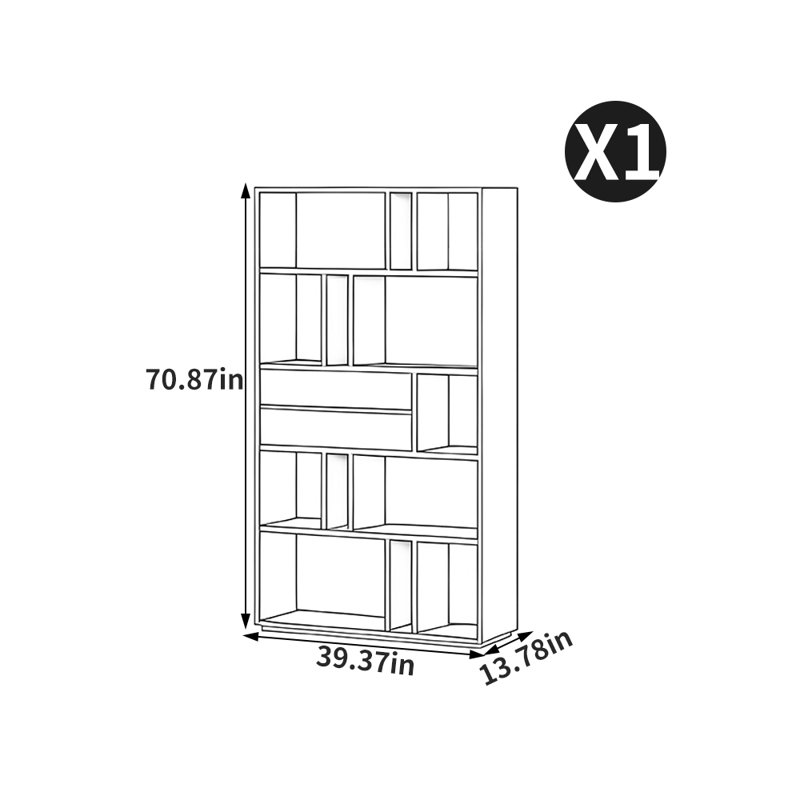 Bibliothèque minimaliste de style européen