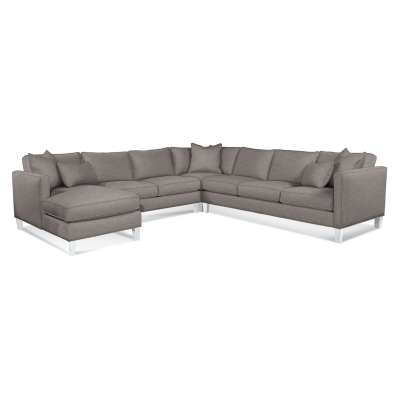 Sectional, Brown Geometric, 0456-33, Left Hand Facing, Frost White