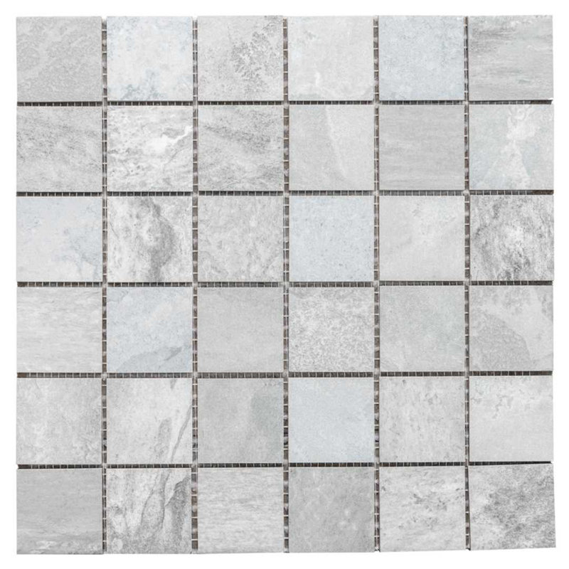Wells Stone 2" x 2" Porcelain Mosaic Wall and Floor Tile, Blue