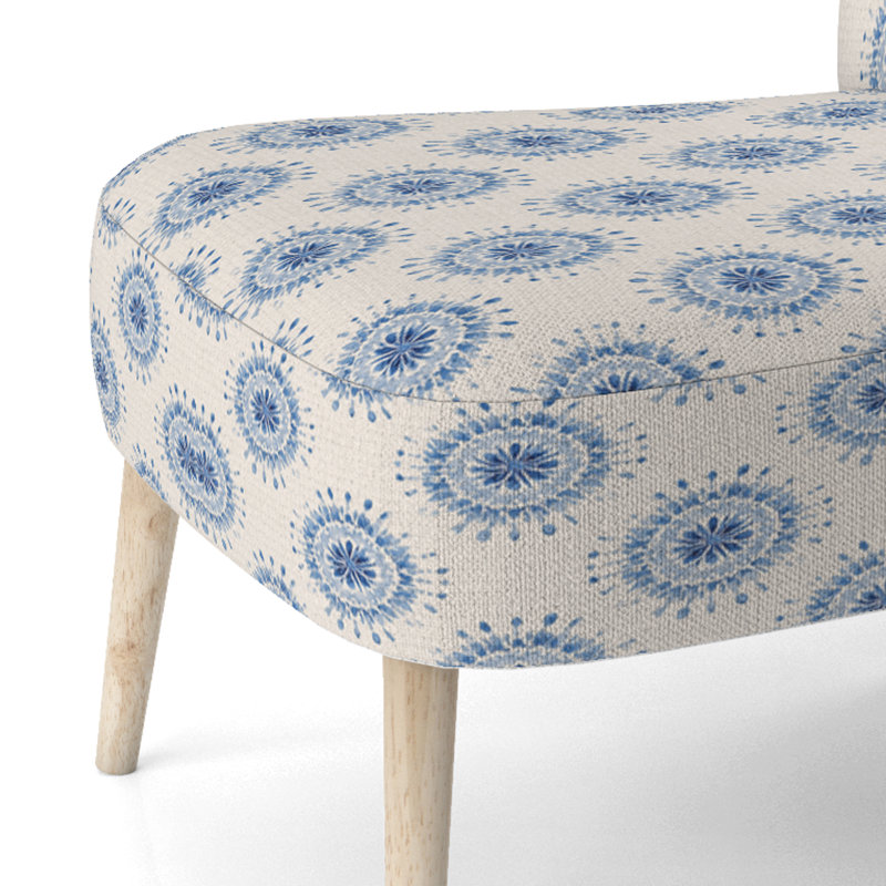 Chaise d'appoint abstraite - chaise d'appoint beige et bleu boho mandala beige, Chaise d'appoint sans accoudoirs