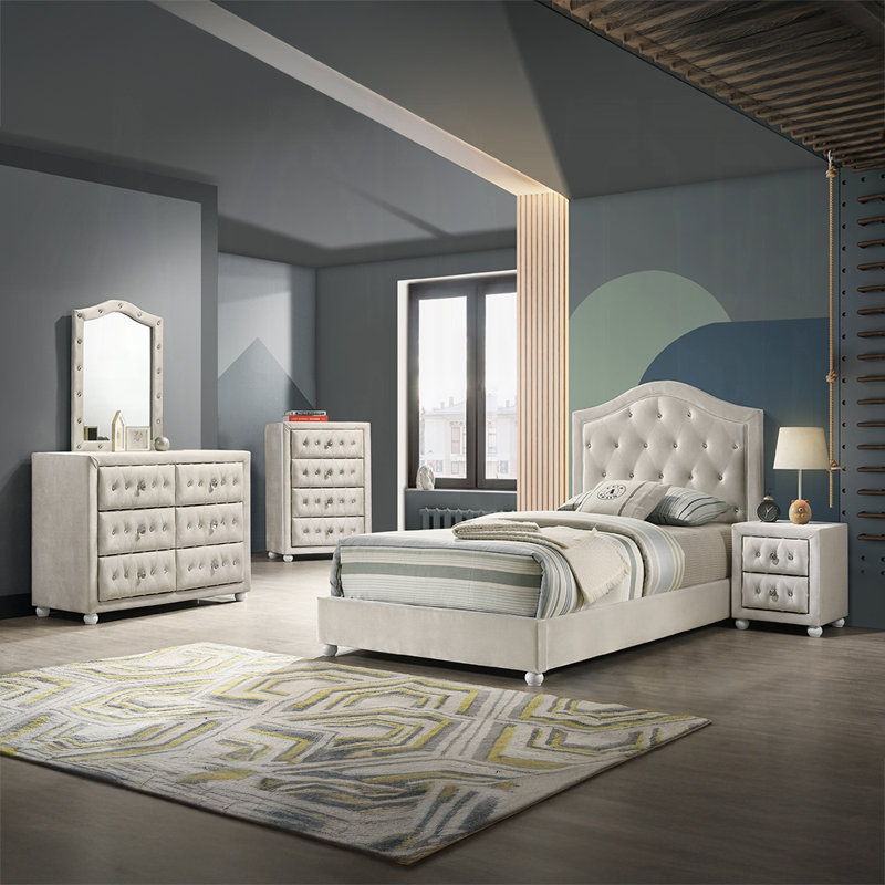 Table de chevet Reggie, Beige