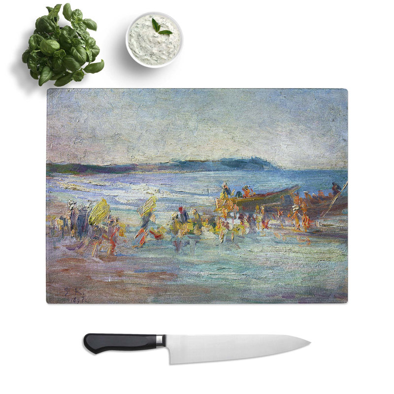 Glass Fishing Boats by Kuroda Seiki Chopping Board, 28.5 cm W x 20 cm L