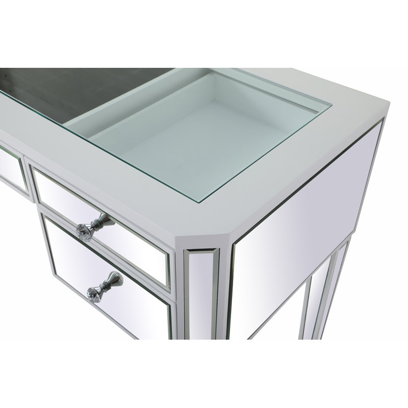 Cosmo 52'' Glass Top Console Table, White