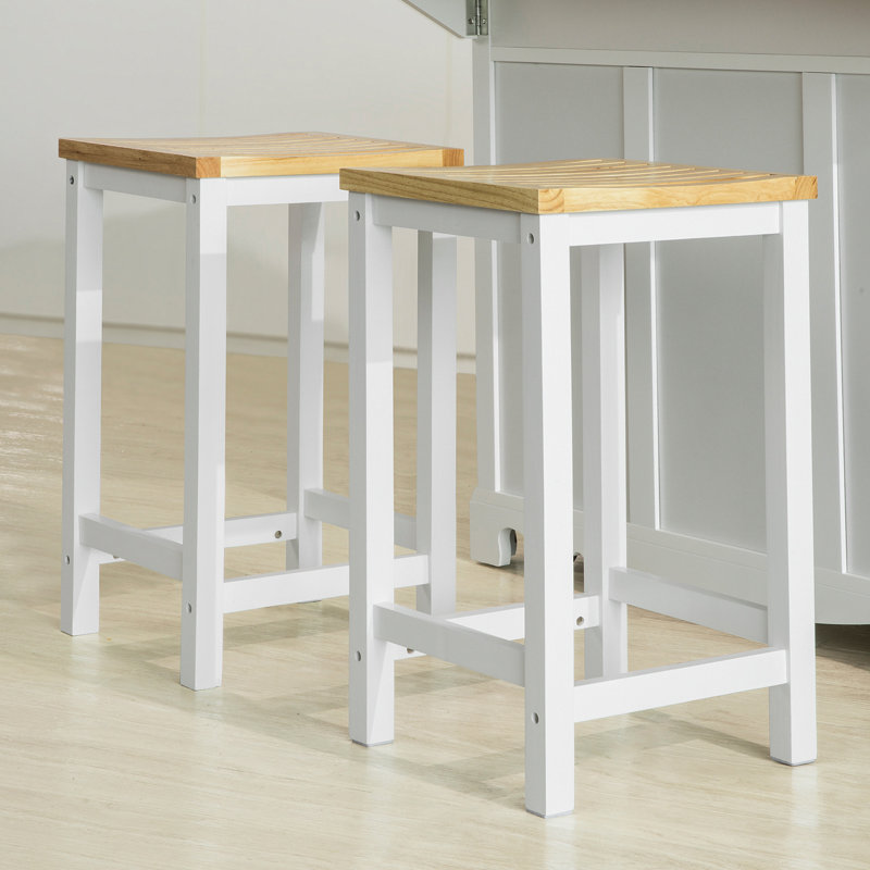 Mitzi Solid Wood Counter Stool, White