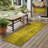 8' Runner Gold Abstract Washable Non Skid Indoor Outdoor Runner Rug