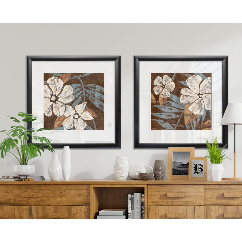 « fleurs on chocolat i », ensemble de 2 reproductions encadrées, Cadre noir