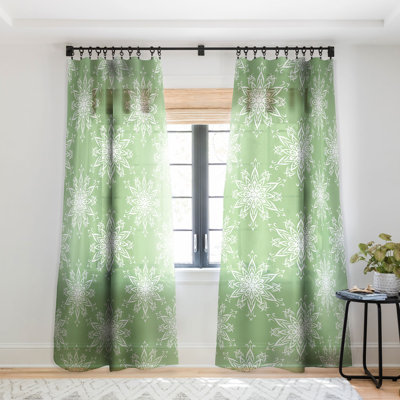 Ewell La Boho Snow Sage 1pc Sheer Window Curtain Panel