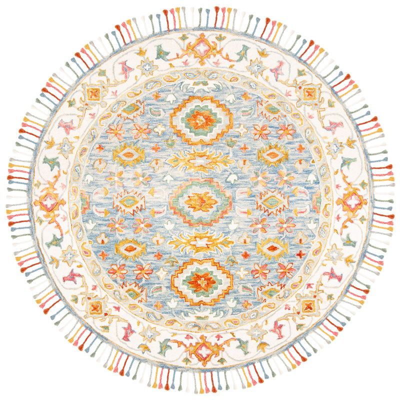 Vahakn Hand Tufted Wool Oriental Rug, Round 7'