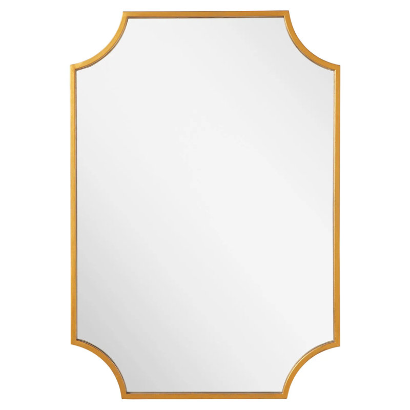 Gold Antique Rectangular Metal Framed Mirror