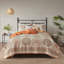 Ensemble de courtepointe réversible 6 pièces avec coussins décoratifs orange double / grand
