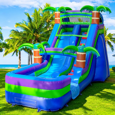 Glissade d'eau gonflable avec palmier tropical 13 po x 21 po Goosh