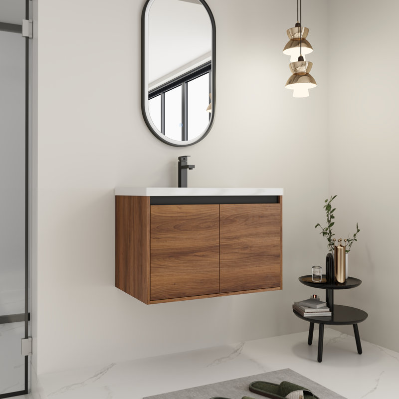 Meuble-lavabo de ferme 30 po avec lavabo en chêne, 30"