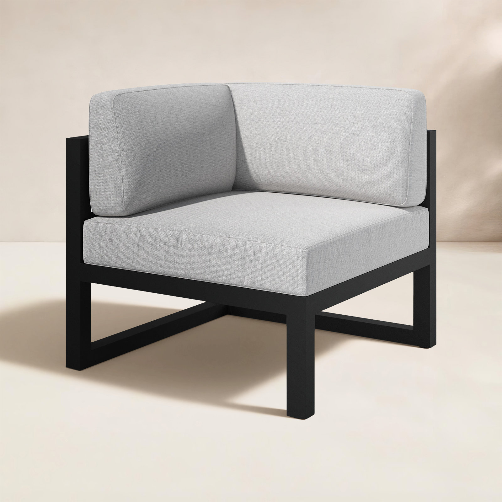 Smith Sunbrella® Patio Lounge Chair, Cast Silver, Black