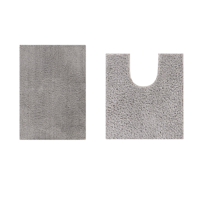 Loida Non-Slip Bath Rug, Gray
