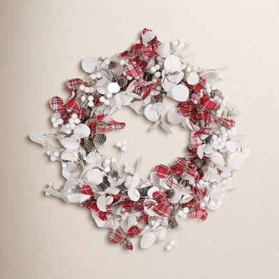 22" Handcrafted Pinecone Berry Christmas Wreath