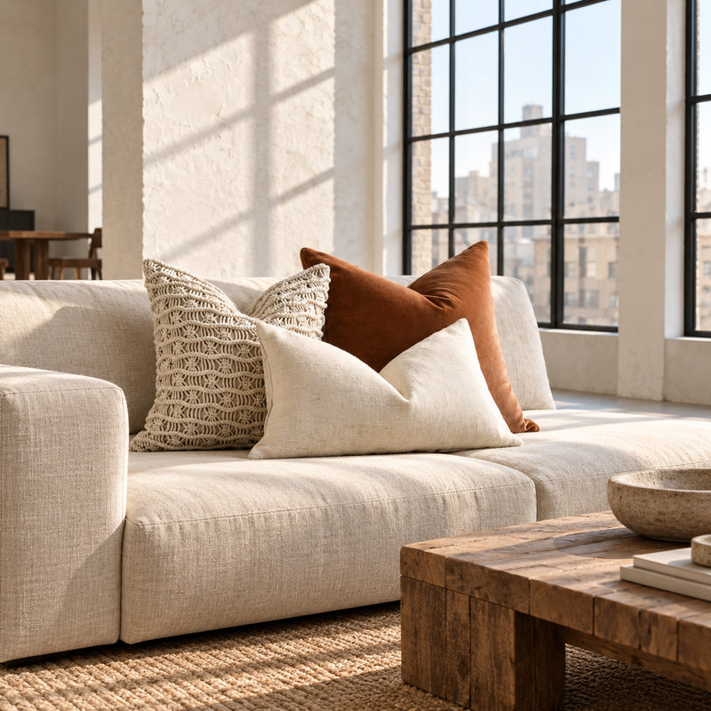 Velours avec macramé et lombaire