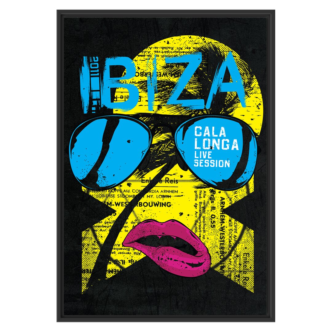 Gerahmtes Wandbild Ibiza black