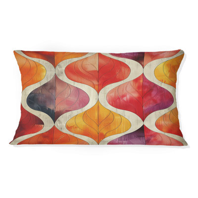 Coussin lombaire moderne rose doré Modern Sunset Serenade II