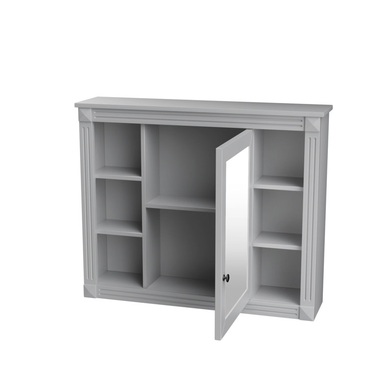 Armoire de rangement murale de salle de bain 35 po x 28 po, Gris