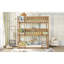 Lit superposé triple en bois d'hévéa, avec échelles, lit superposé détachable avec garde-corps-2099184154-2099184134