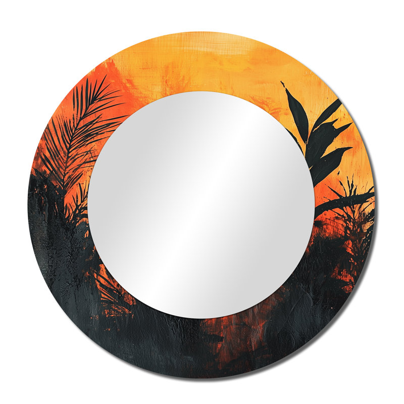 The Fiery Expressionism Tropical Forest I - Art mural décoratif plantes - imprimé sur métal, 36 po x 36 po