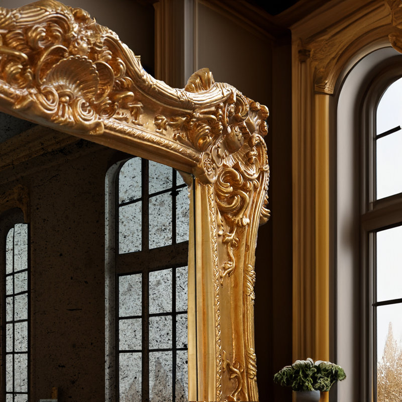 Rectangle Floor Mirror, Gold