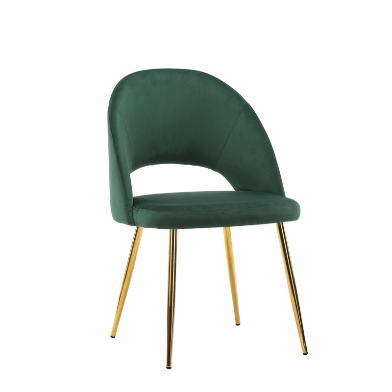 Liara 18.11'' H Velvet Upholstered Side Chair, Green, 2