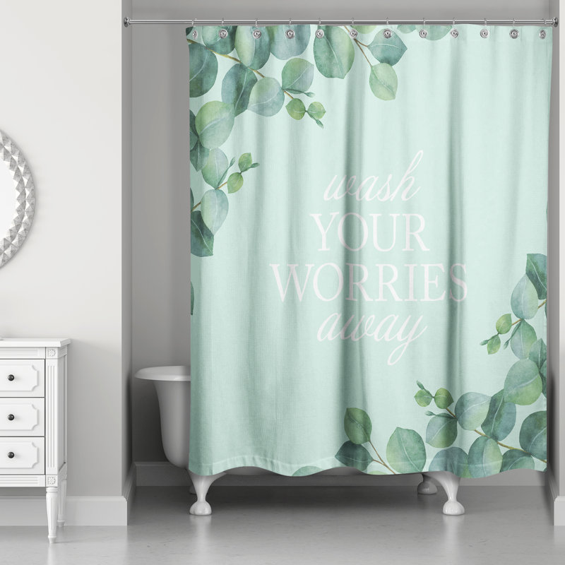 Rideau de douche simple Ziyi, Bleu sarcelle