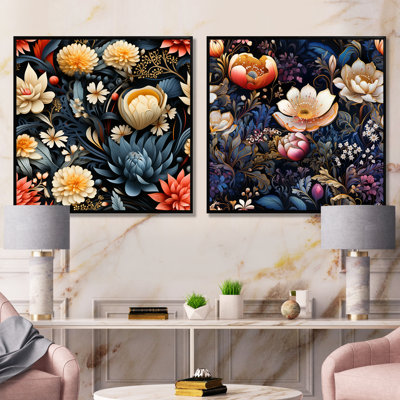 Etna - Floral Canvas Wall Art Set Of 2