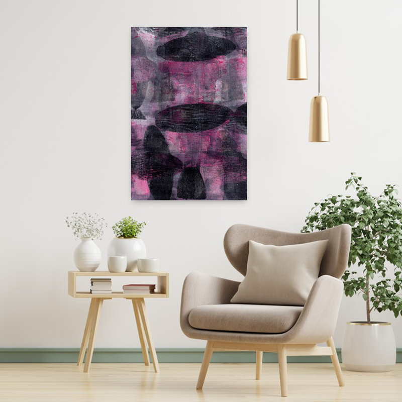 Abstrait rose abstrait abstrait audacieux, 36" H x 24" W