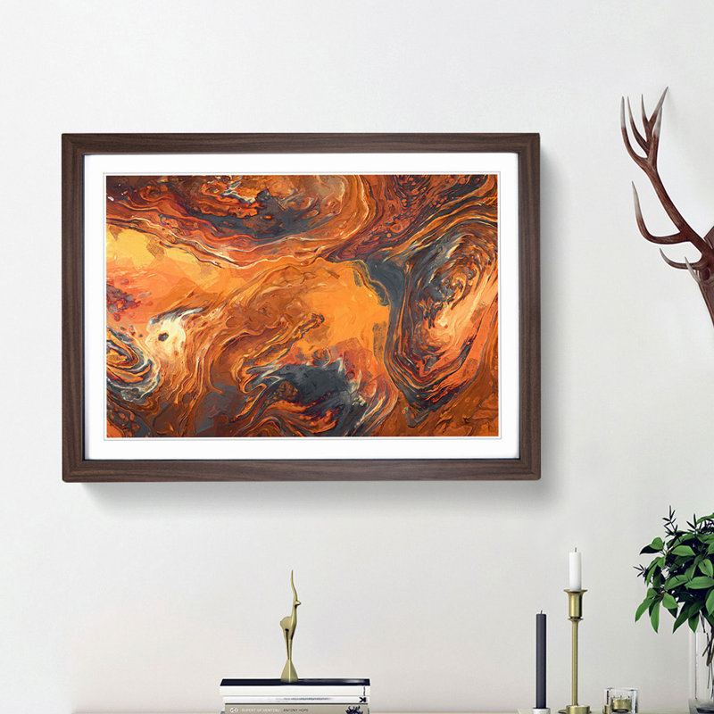 Breaking Down in Abstract - Picture Frame Painting Print, Walnut Framed, 62cm H x 87cm W x 2cm D