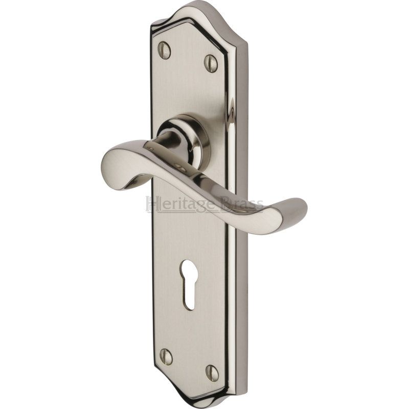 Heritage Brass Heritage Door Handle Lever Lock Buckingham Design, Mercury Split
