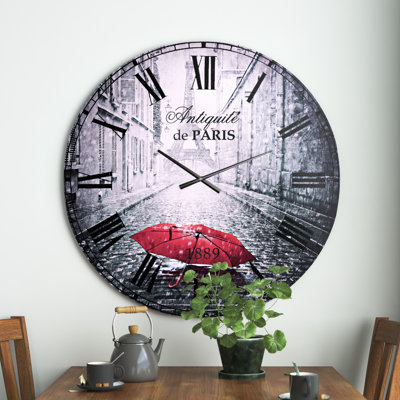 Vue Eiffel de la rue Paris - Horloge murale campagne française