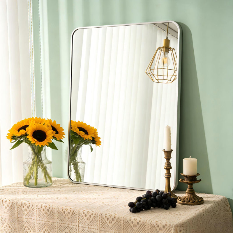 Miroir mural Mercedita, 30 po x 22 po, Argent